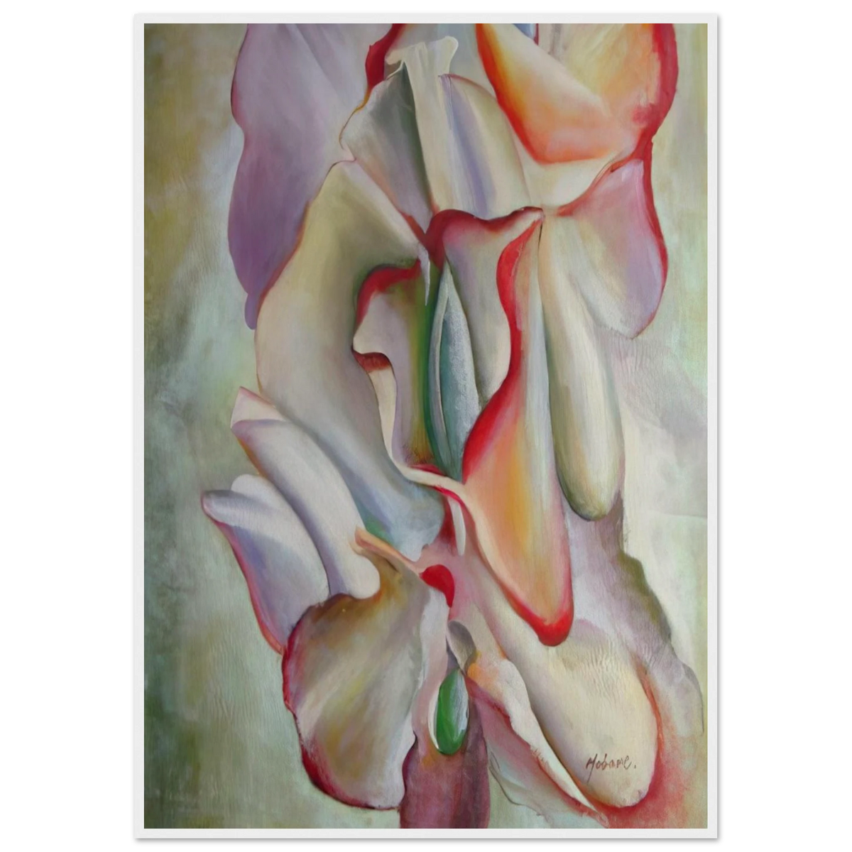 Pink Sweet Peas Framed Poster | Georgia O'Keeffe Framed Prints Wall Art | Georgia O Keeffe Prints
