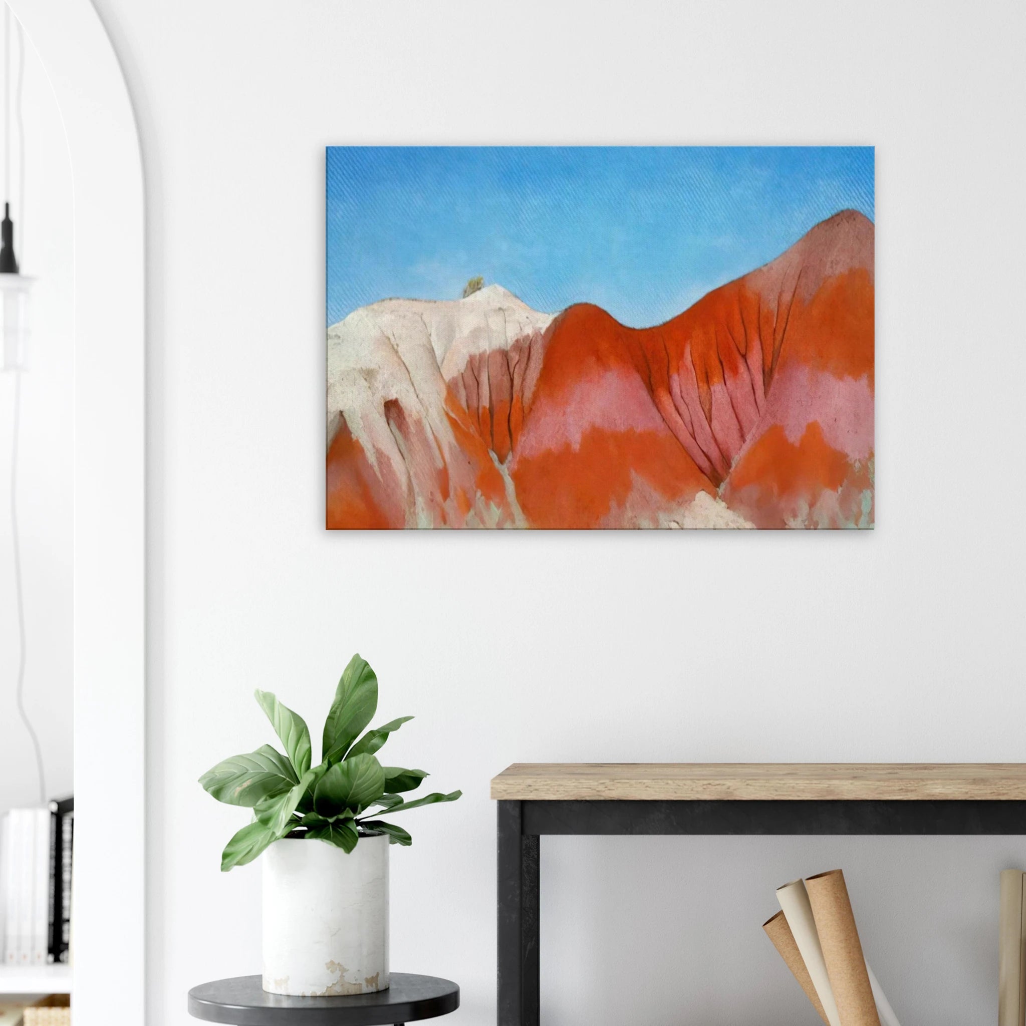 Series near abiquiu, New Mexico - Hills to the left Canvas | Georgia O'Keeffe Canvas | Georgia O Keeffe Prints