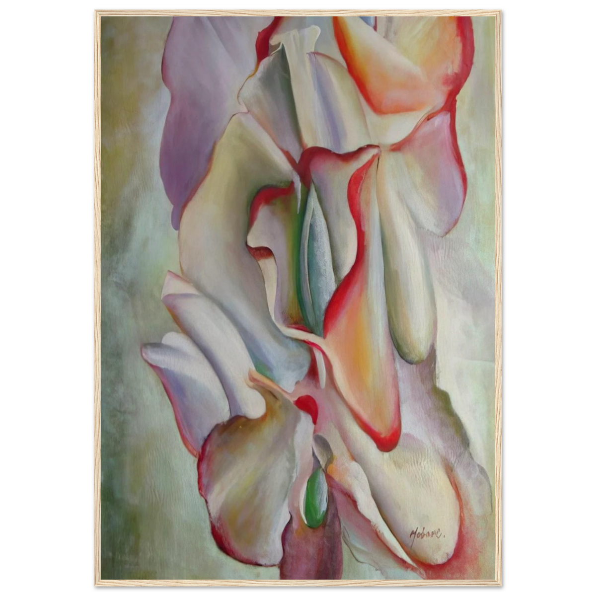 Pink Sweet Peas Framed Poster | Georgia O'Keeffe Framed Prints Wall Art | Georgia O Keeffe Prints