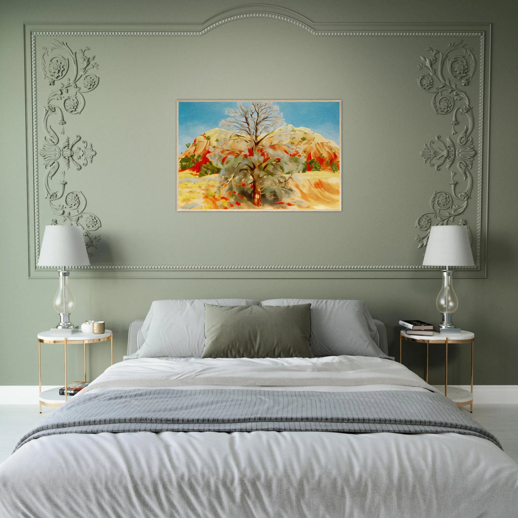 Dead Tree with Pink Hill Framed Poster | Georgia O'Keeffe Framed Prints Wall Art | Georgia O Keeffe Prints