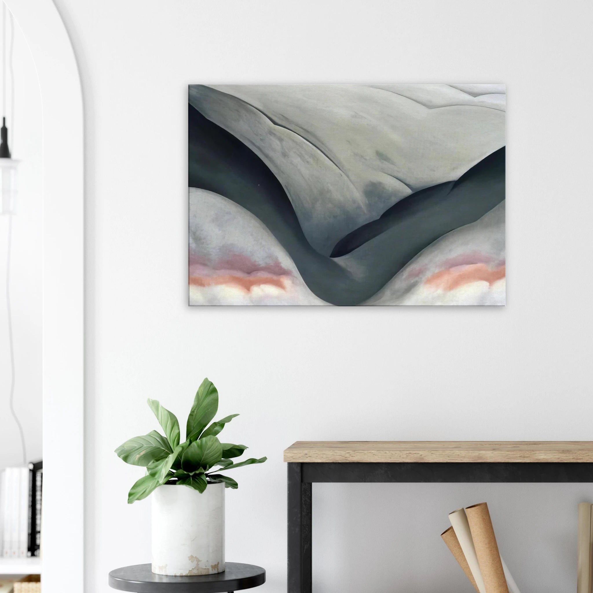 Black Place, Grey and Pink Canvas | Georgia O'Keeffe Canvas | Georgia O Keeffe Prints