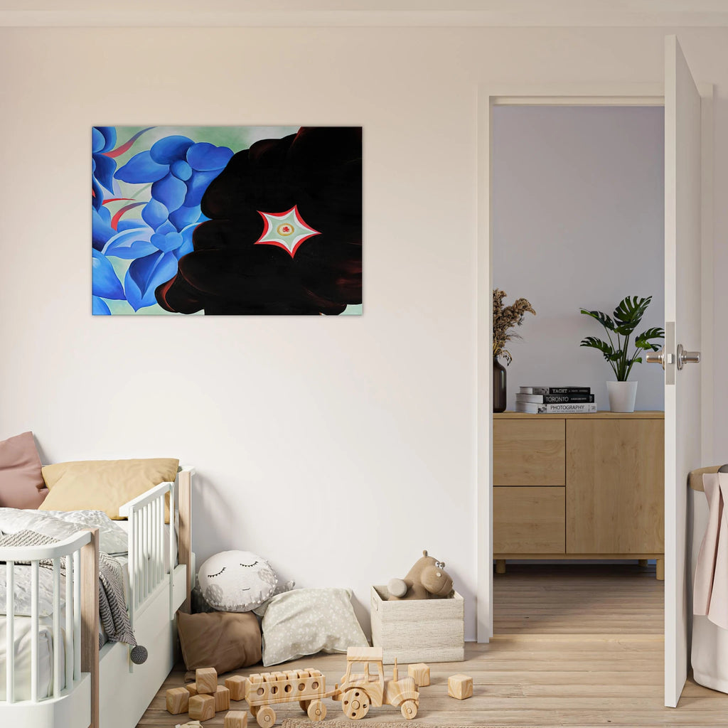Black Hollyhock - Blue Larkspur Canvas | Georgia O'Keeffe Canvas | Georgia O Keeffe Prints
