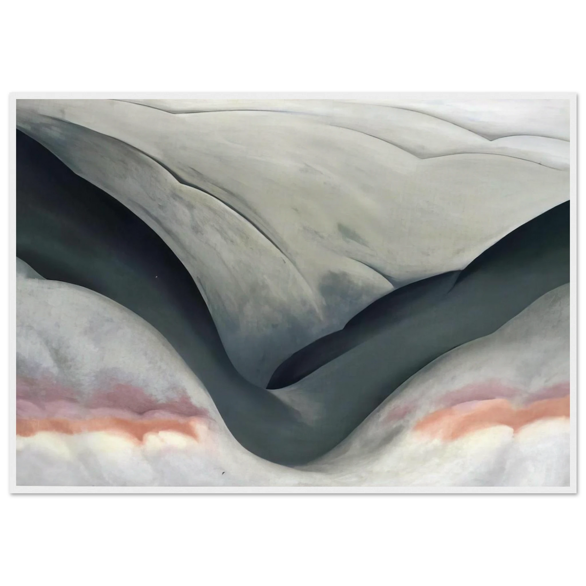 Black Place, Grey and Pink Framed Poster | Georgia O'Keeffe Framed Prints Wall Art | Georgia O Keeffe Prints