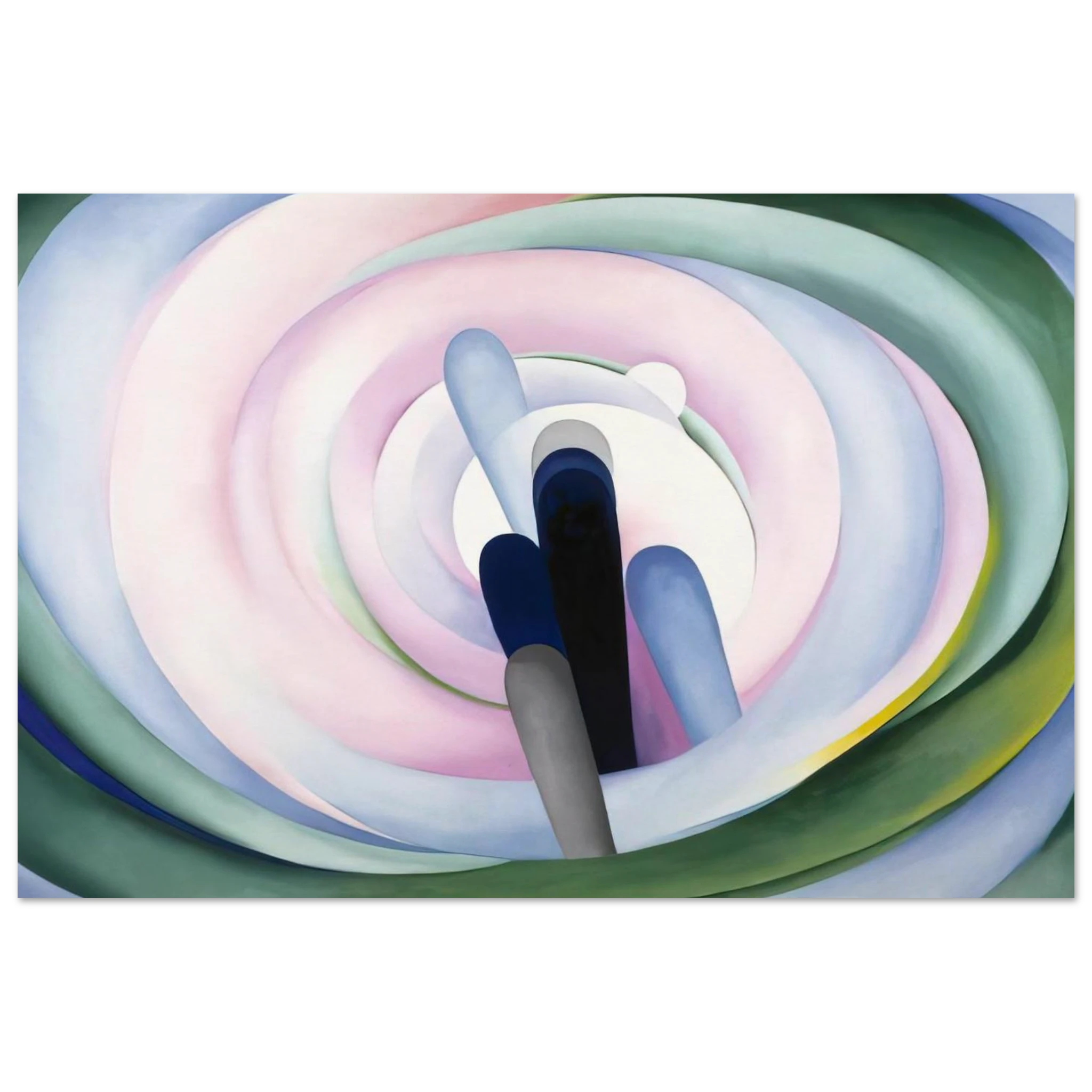 Grey Blue and Black, Pink Circle Poster | Georgia O'Keeffe Poster | Georgia O Keeffe Prints