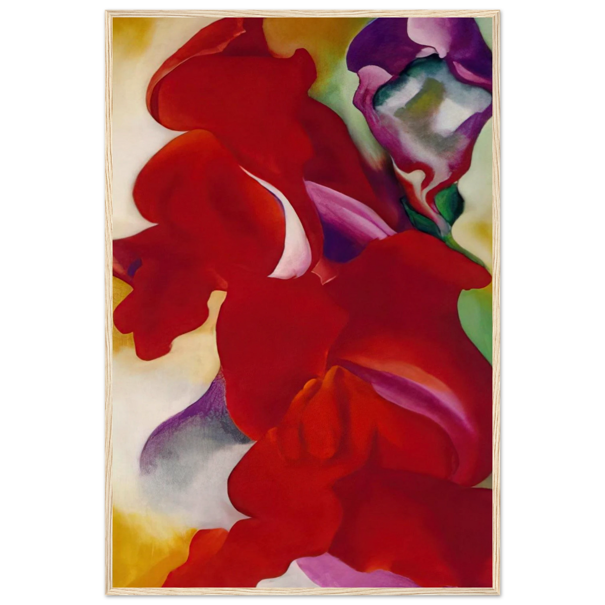 Red Snapdragons Framed Poster | Georgia O'Keeffe Framed Prints Wall Art | Georgia O Keeffe Prints