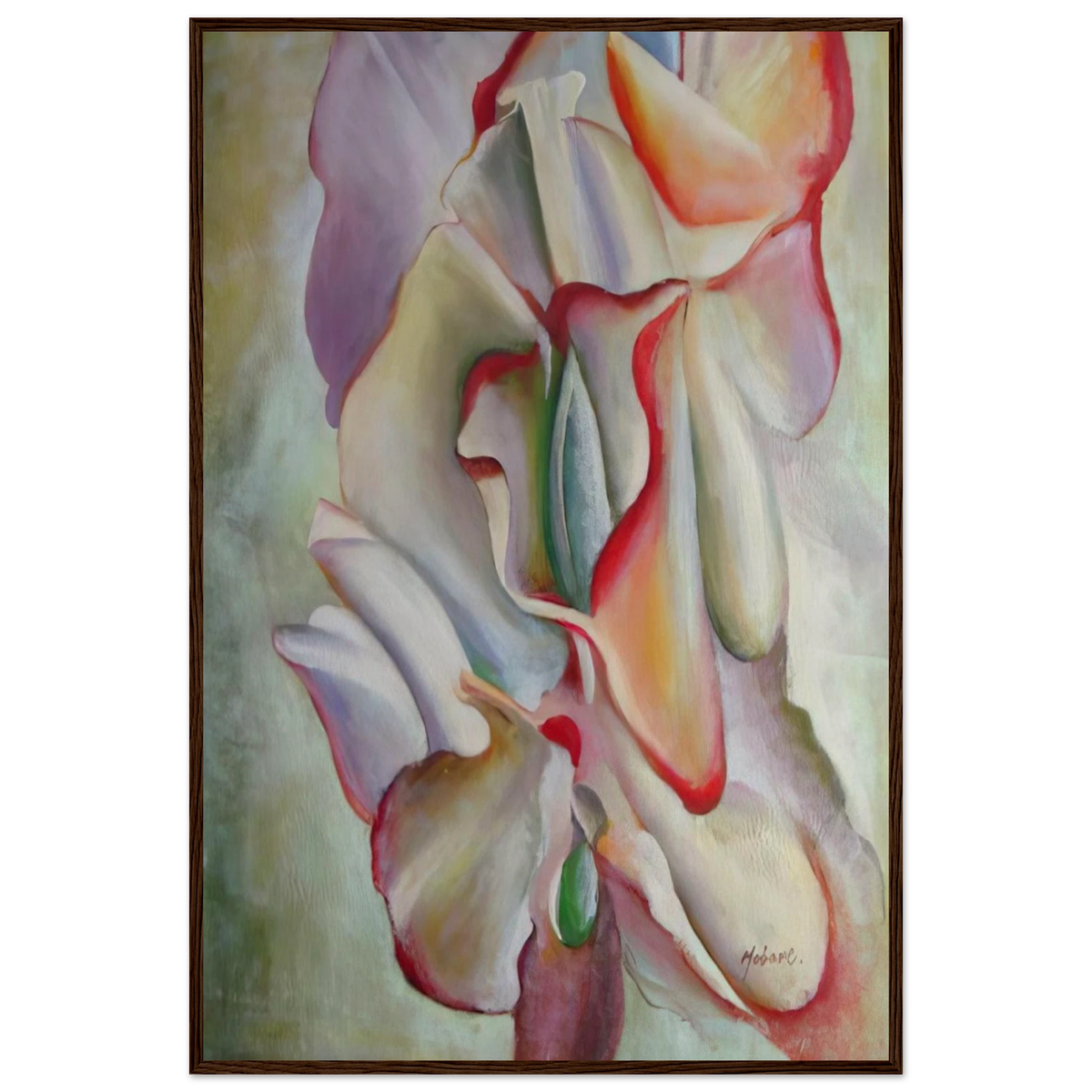 Pink Sweet Peas Framed Poster | Georgia O'Keeffe Framed Prints Wall Art | Georgia O Keeffe Prints