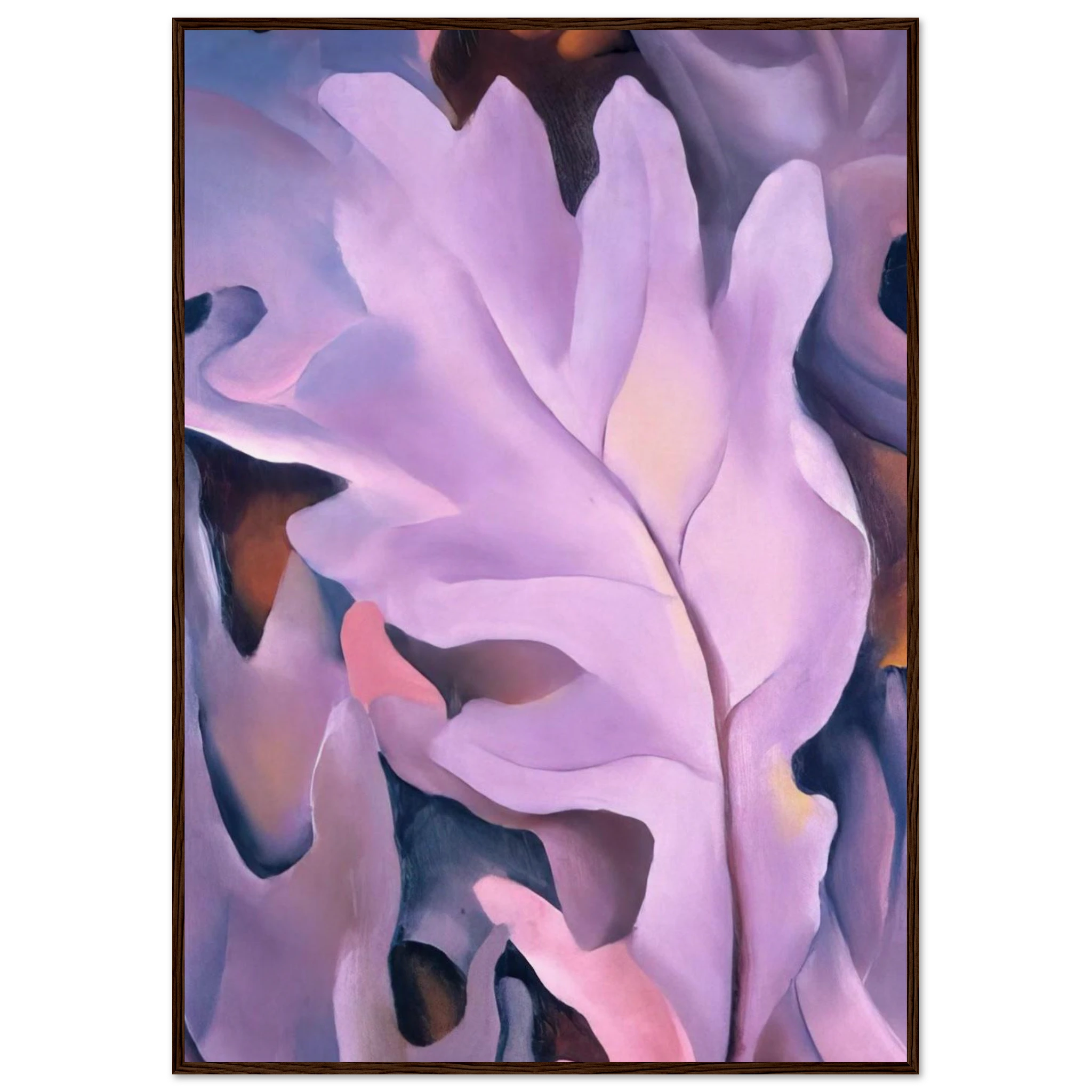 Purple Leaves Framed Poster | Georgia O'Keeffe Framed Prints Wall Art | Georgia O Keeffe Prints