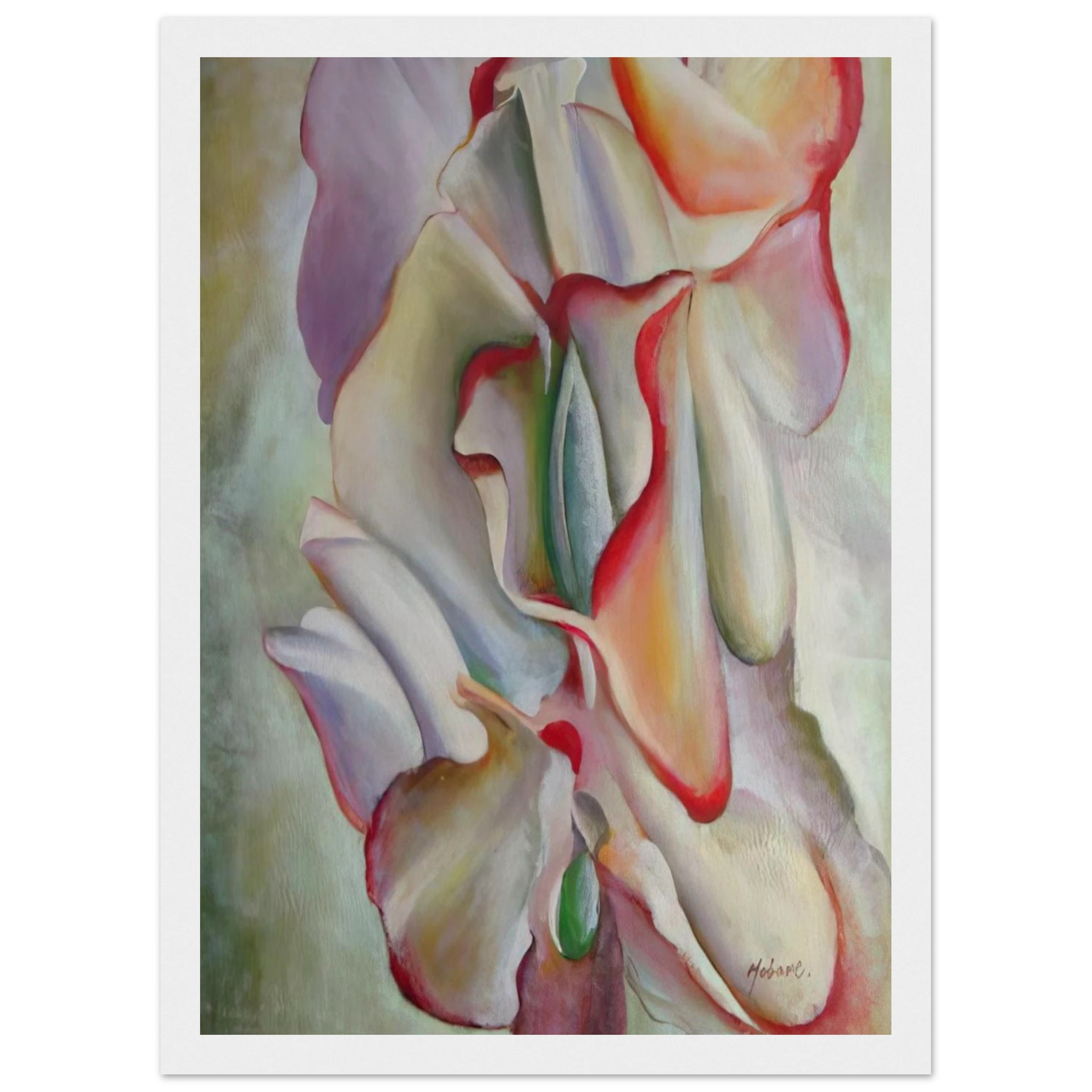 Pink Sweet Peas Framed Poster | Georgia O'Keeffe Framed Prints Wall Art | Georgia O Keeffe Prints