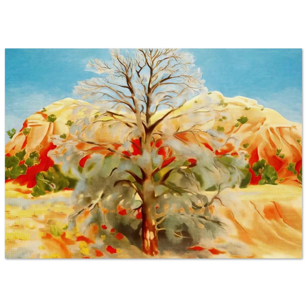Dead Tree with Pink Hill Poster | Georgia O'Keeffe Poster | Georgia O Keeffe Prints