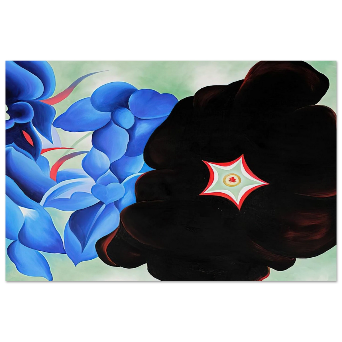 Black Hollyhock - Blue Larkspur Poster | Georgia O'Keeffe Poster | Georgia O Keeffe Prints