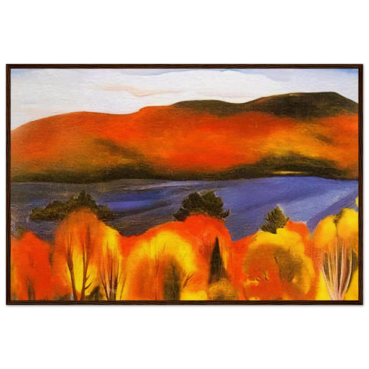Lake George, Autumn Framed Poster | Georgia O'Keeffe Framed Prints Wall Art | Georgia O Keeffe Prints