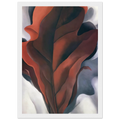 Large Dark Red Leaves on White Framed Poster | Georgia O'Keeffe Framed Prints Wall Art | Georgia O Keeffe Prints