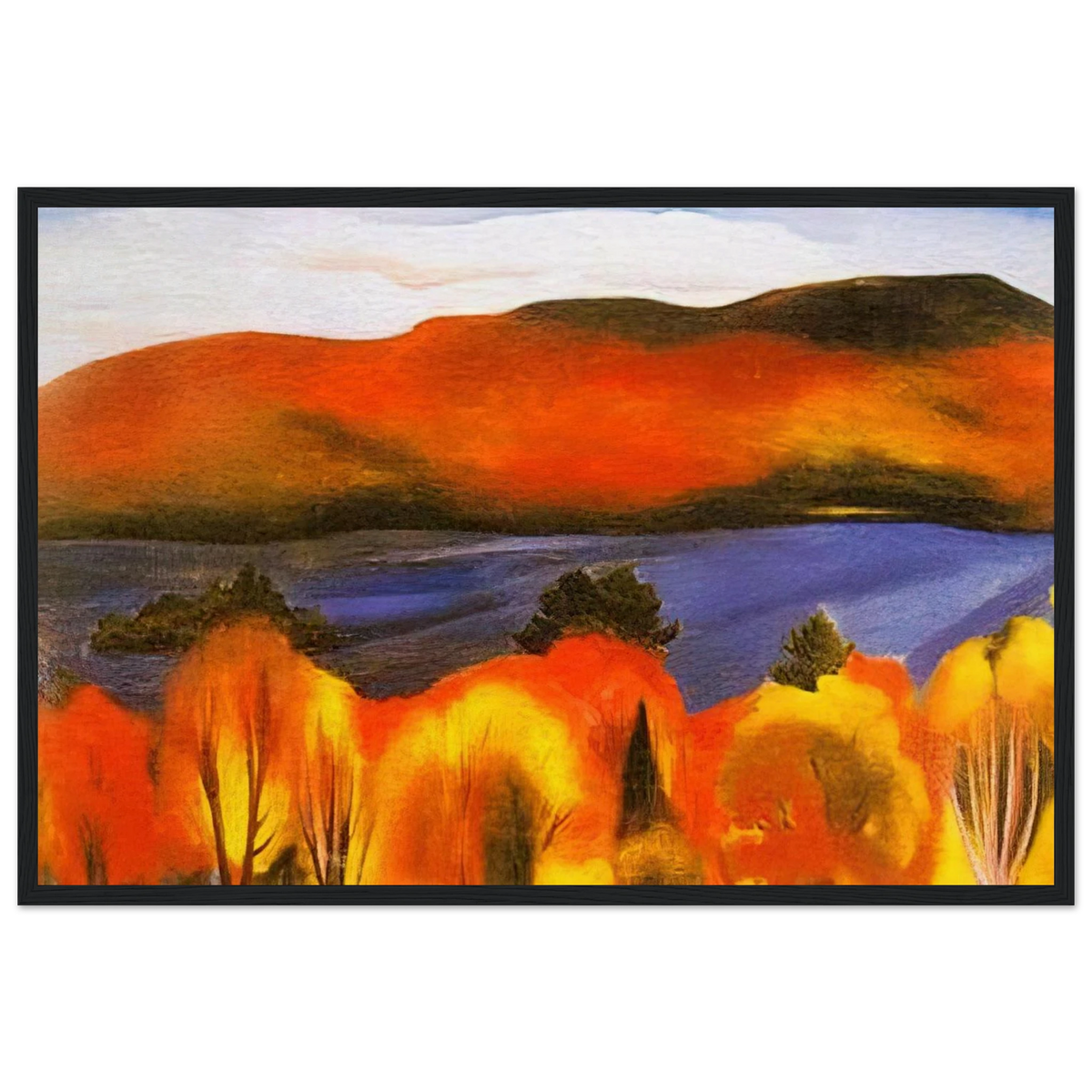 Lake George, Autumn Framed Poster | Georgia O'Keeffe Framed Prints Wall Art | Georgia O Keeffe Prints