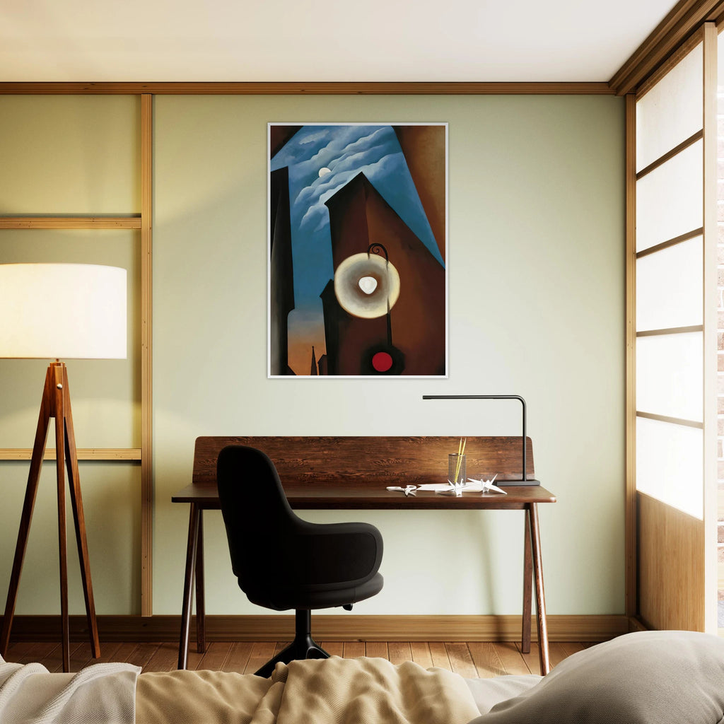 New York with Moon Framed Poster | Georgia O'Keeffe Framed Prints Wall Art | Georgia O Keeffe Prints