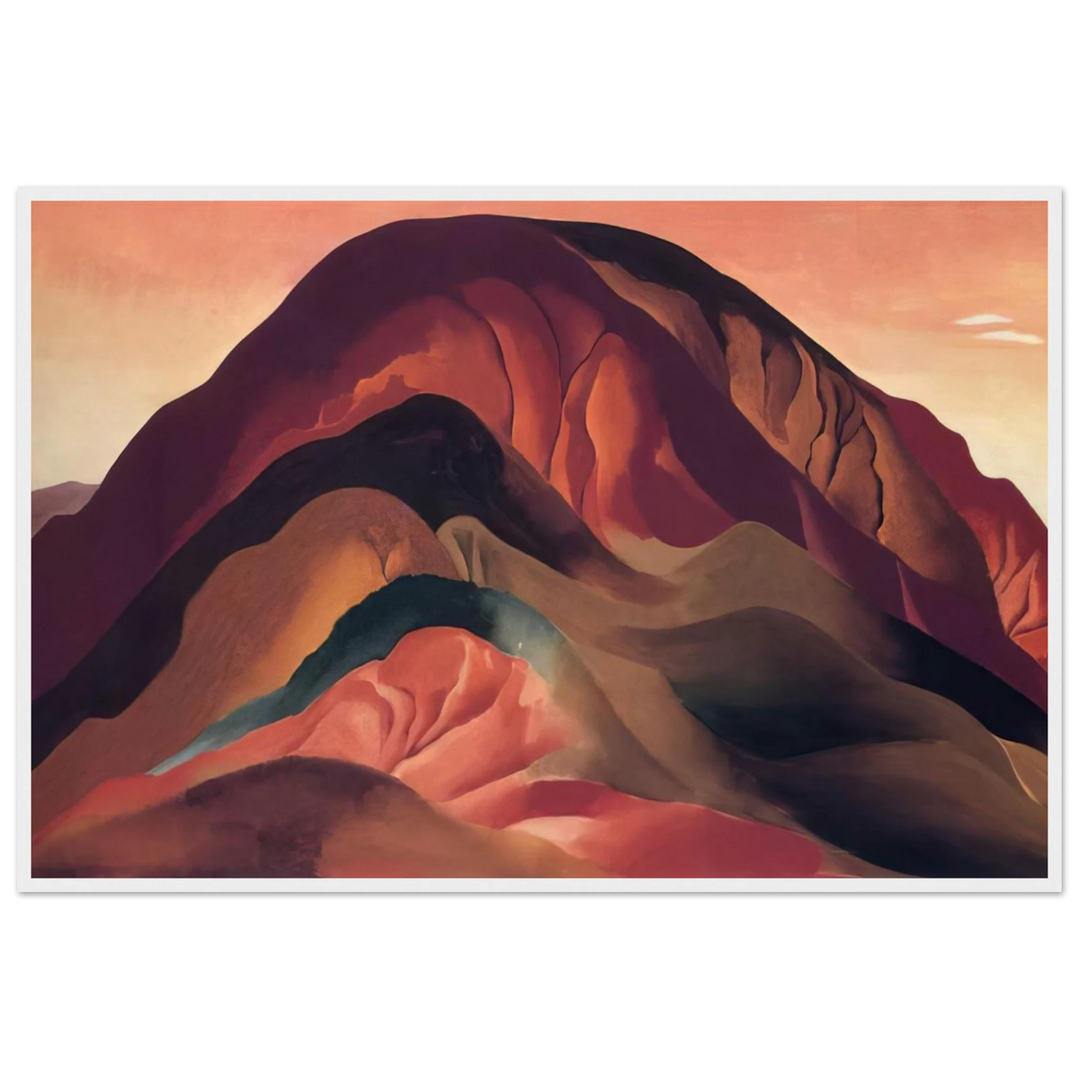 Rust Red Hills Framed Poster | Georgia O'Keeffe Framed Prints Wall Art | Georgia O Keeffe Prints