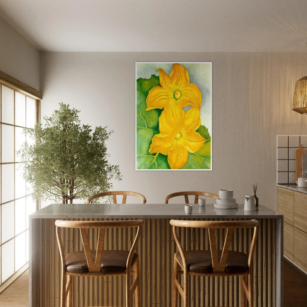 Squash Blossoms I Framed Poster | Georgia O'Keeffe Framed Prints Wall Art | Georgia O Keeffe Prints