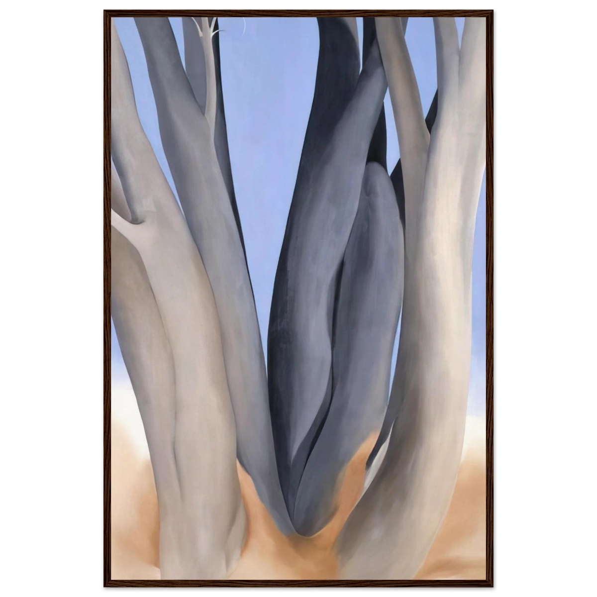 Dark Tree Trunks Framed Poster | Georgia O'Keeffe Framed Prints Wall Art | Georgia O Keeffe Prints