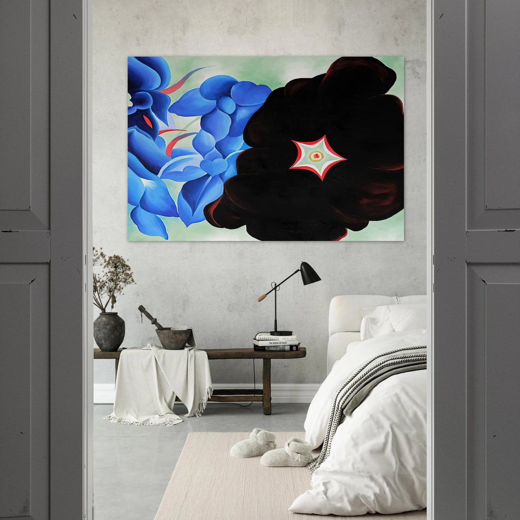 Black Hollyhock - Blue Larkspur Poster | Georgia O'Keeffe Poster | Georgia O Keeffe Prints