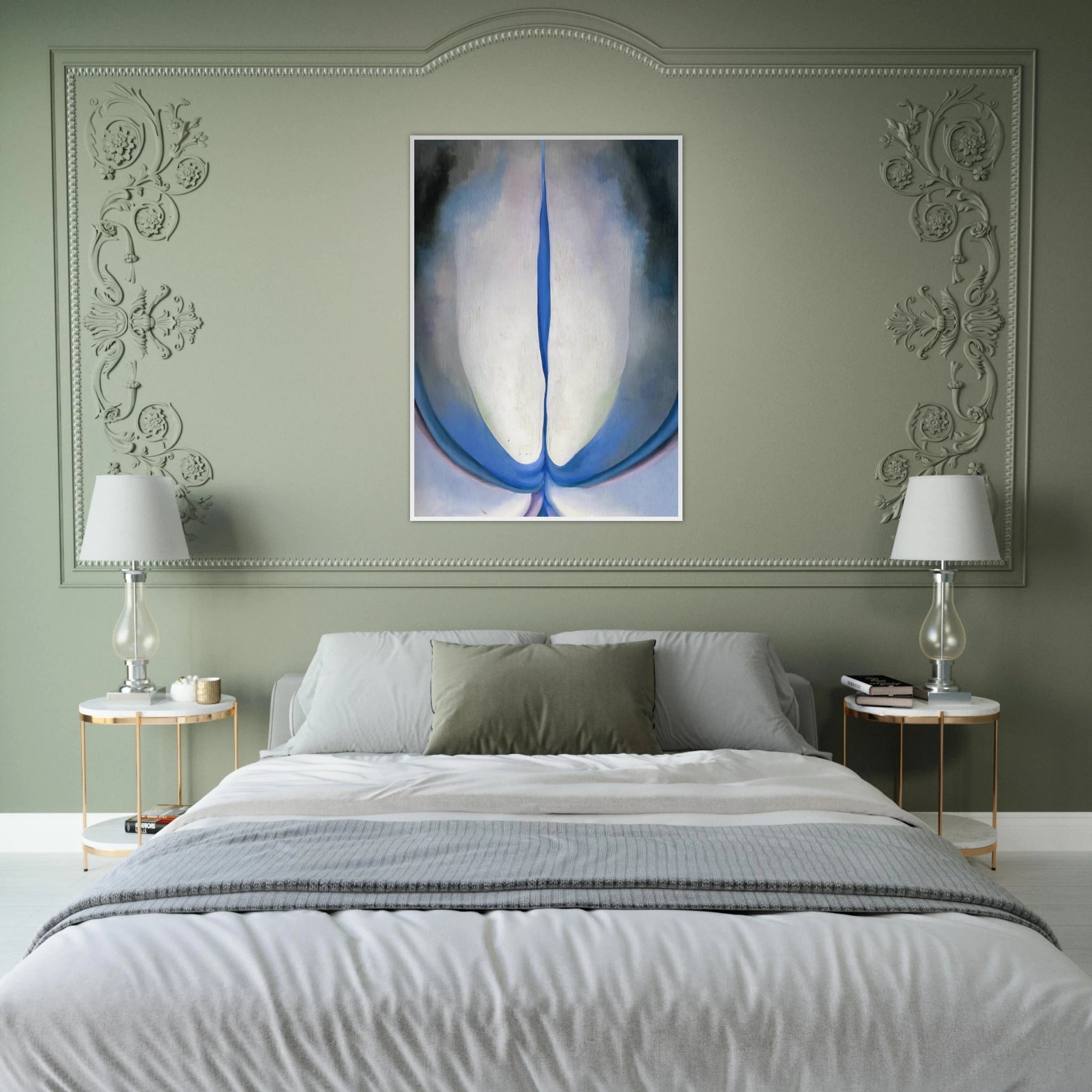 Blue Line Framed Poster | Georgia O'Keeffe Framed Prints Wall Art | Georgia O Keeffe Prints