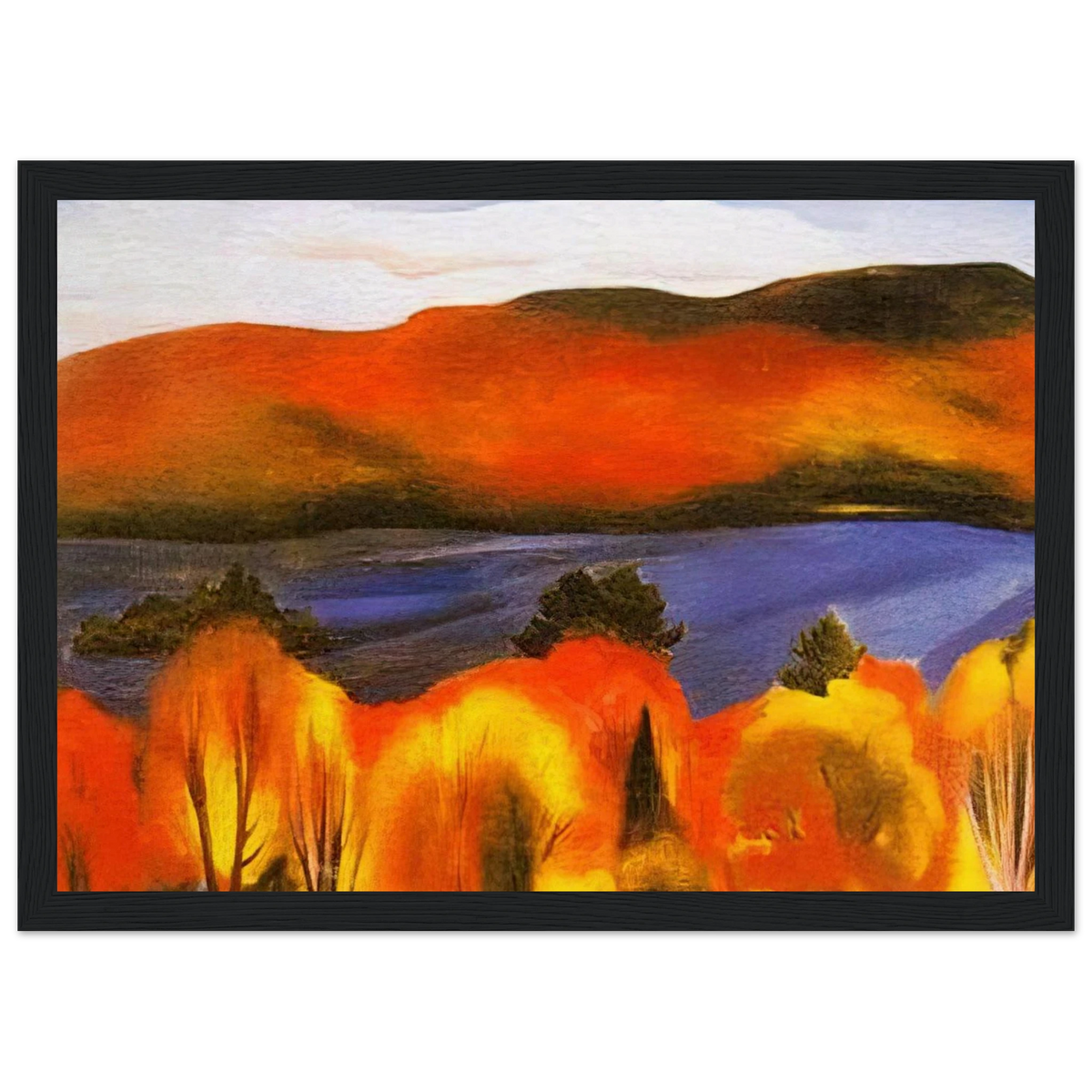 Lake George, Autumn Framed Poster | Georgia O'Keeffe Framed Prints Wall Art | Georgia O Keeffe Prints