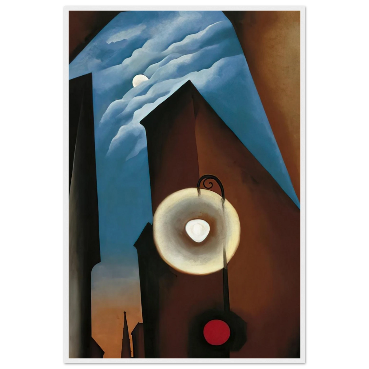 New York with Moon Framed Poster | Georgia O'Keeffe Framed Prints Wall Art | Georgia O Keeffe Prints