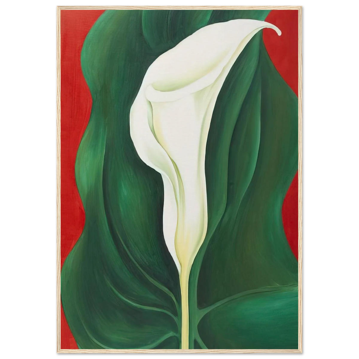 Single Calla Lily  Red  Framed Poster | Georgia O'Keeffe Framed Prints Wall Art | Georgia O Keeffe Prints