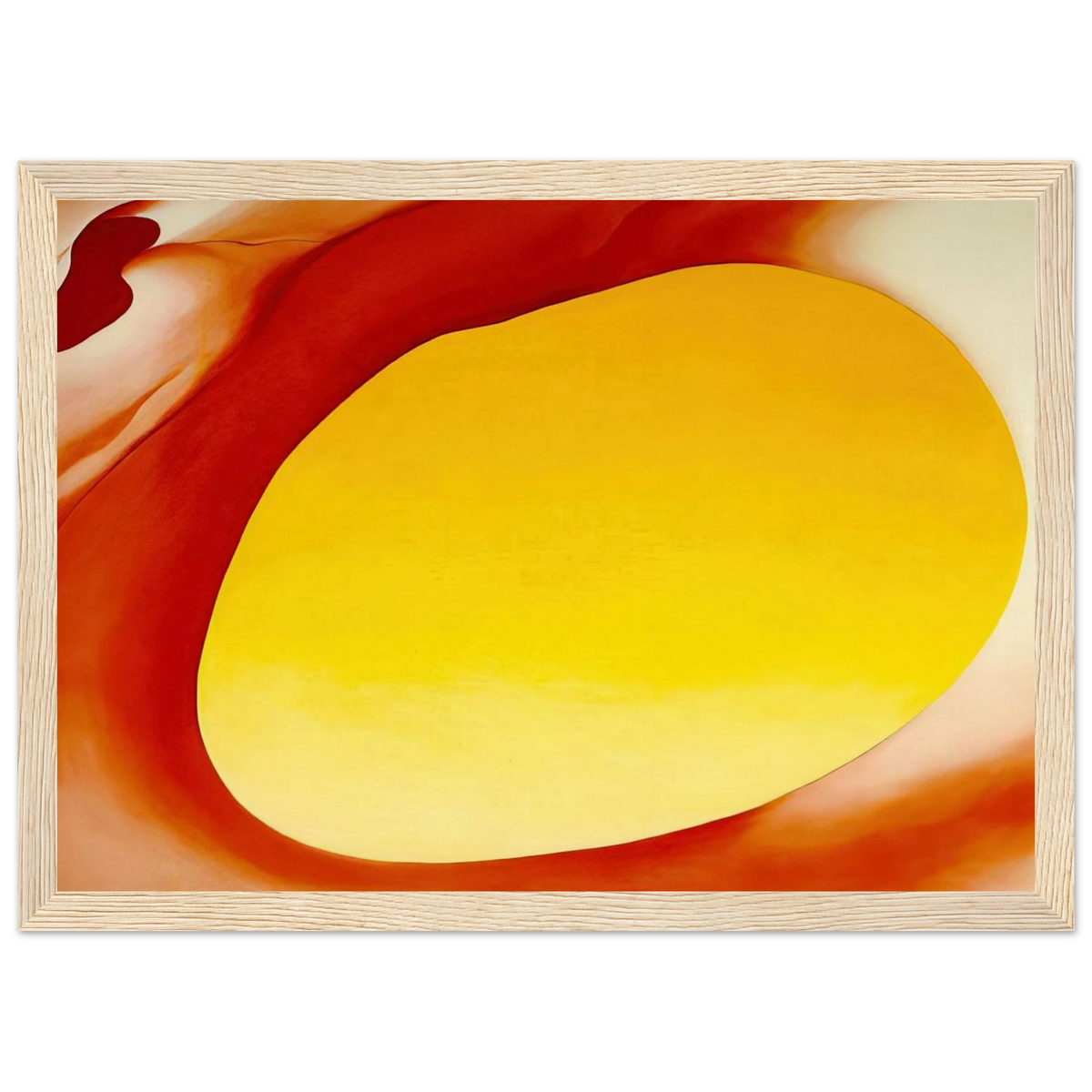Pelvis Series - Red with Yellow Framed Poster | Georgia O'Keeffe Framed Prints Wall Art | Georgia O Keeffe Prints