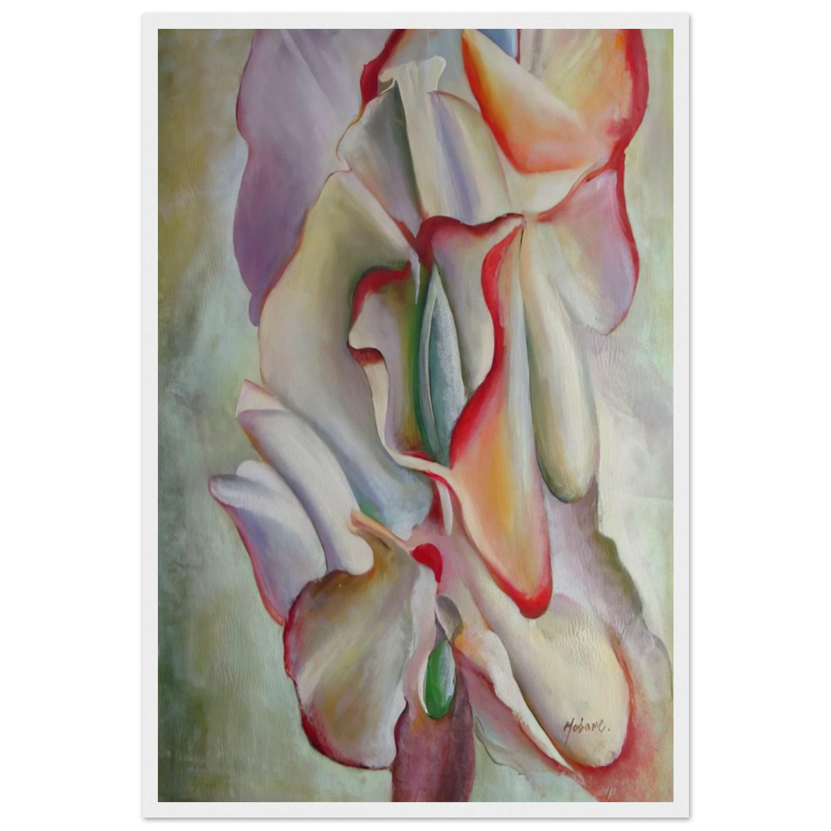 Pink Sweet Peas Framed Poster | Georgia O'Keeffe Framed Prints Wall Art | Georgia O Keeffe Prints