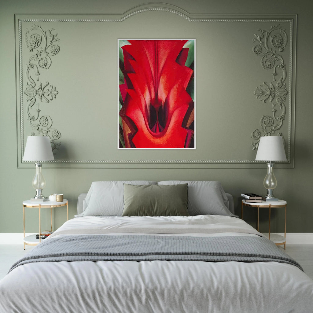 Inside Red Canna Framed Poster | Georgia O'Keeffe Framed Prints Wall Art | Georgia O Keeffe Prints