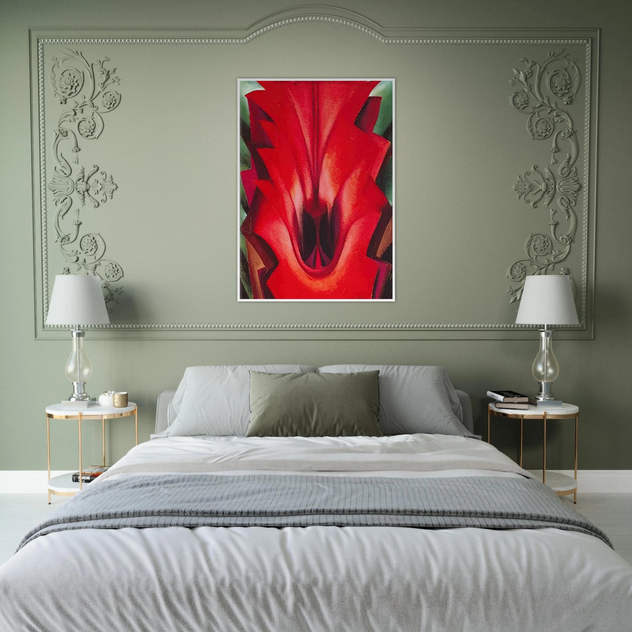 Inside Red Canna Framed Poster | Georgia O'Keeffe Framed Prints Wall Art | Georgia O Keeffe Prints