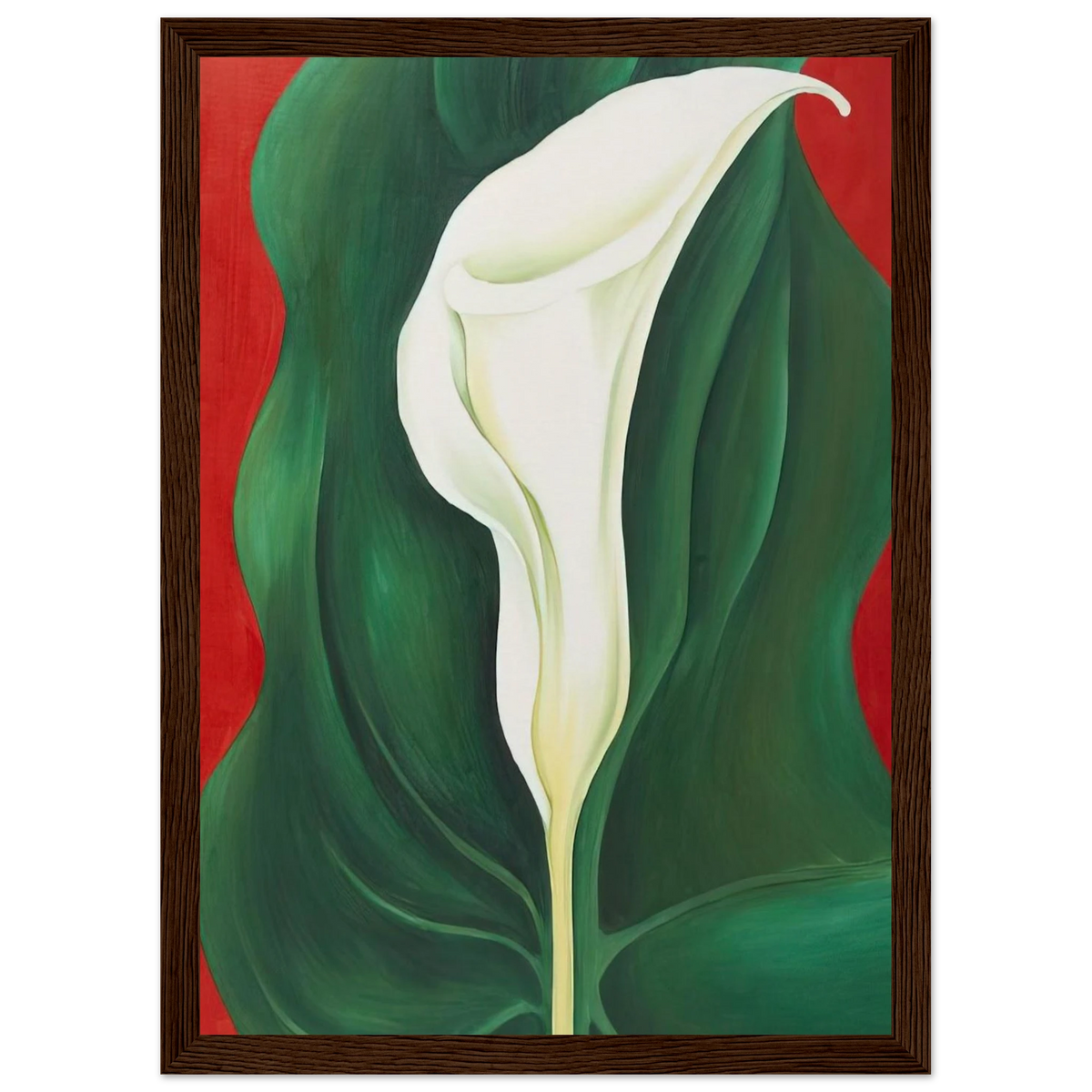 Single Calla Lily  Red  Framed Poster | Georgia O'Keeffe Framed Prints Wall Art | Georgia O Keeffe Prints