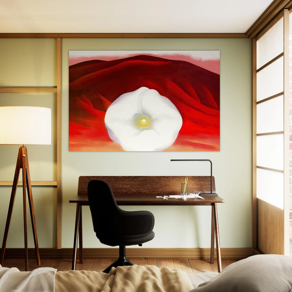 Red hills and white flower Poster | Georgia O'Keeffe Poster | Georgia O Keeffe Prints