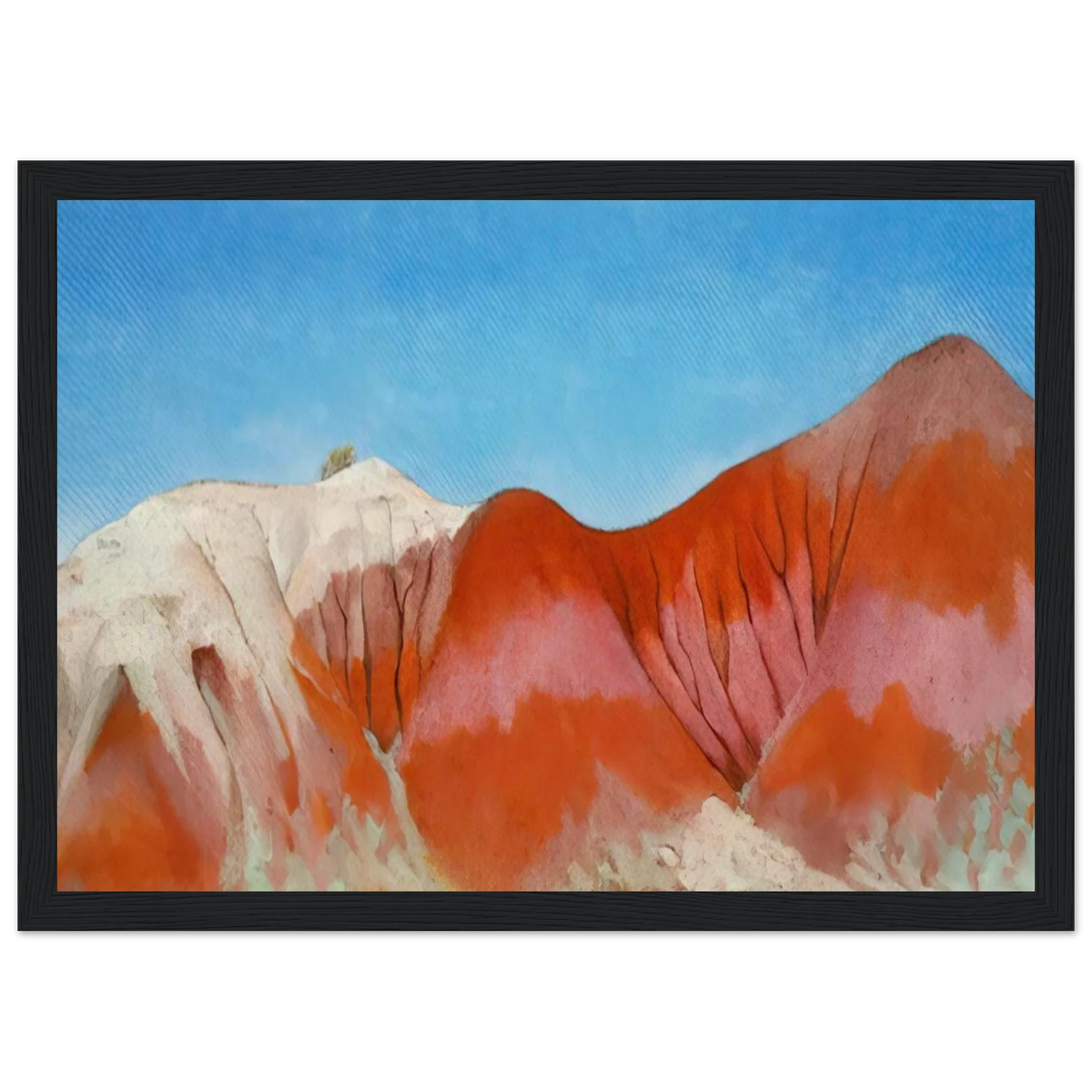 Series near abiquiu, New Mexico - Hills to the left Framed Poster | Georgia O'Keeffe Framed Prints Wall Art | Georgia O Keeffe Prints