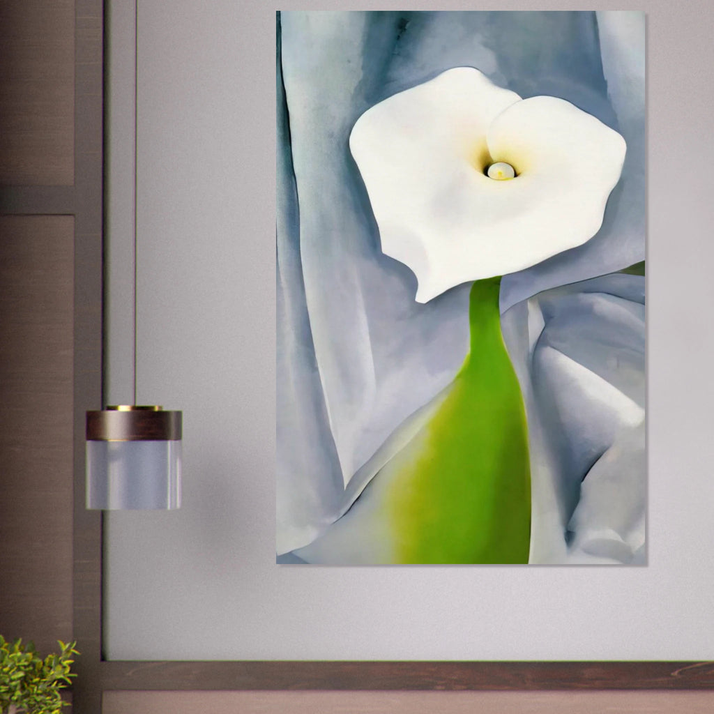 Calla Lily on Grey Poster | Georgia O'Keeffe Poster | Georgia O Keeffe Prints