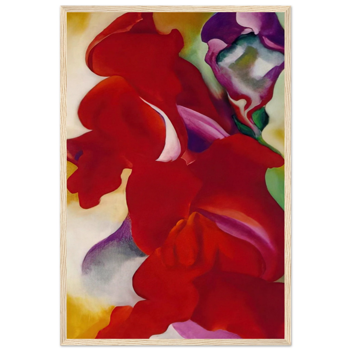 Red Snapdragons Framed Poster | Georgia O'Keeffe Framed Prints Wall Art | Georgia O Keeffe Prints