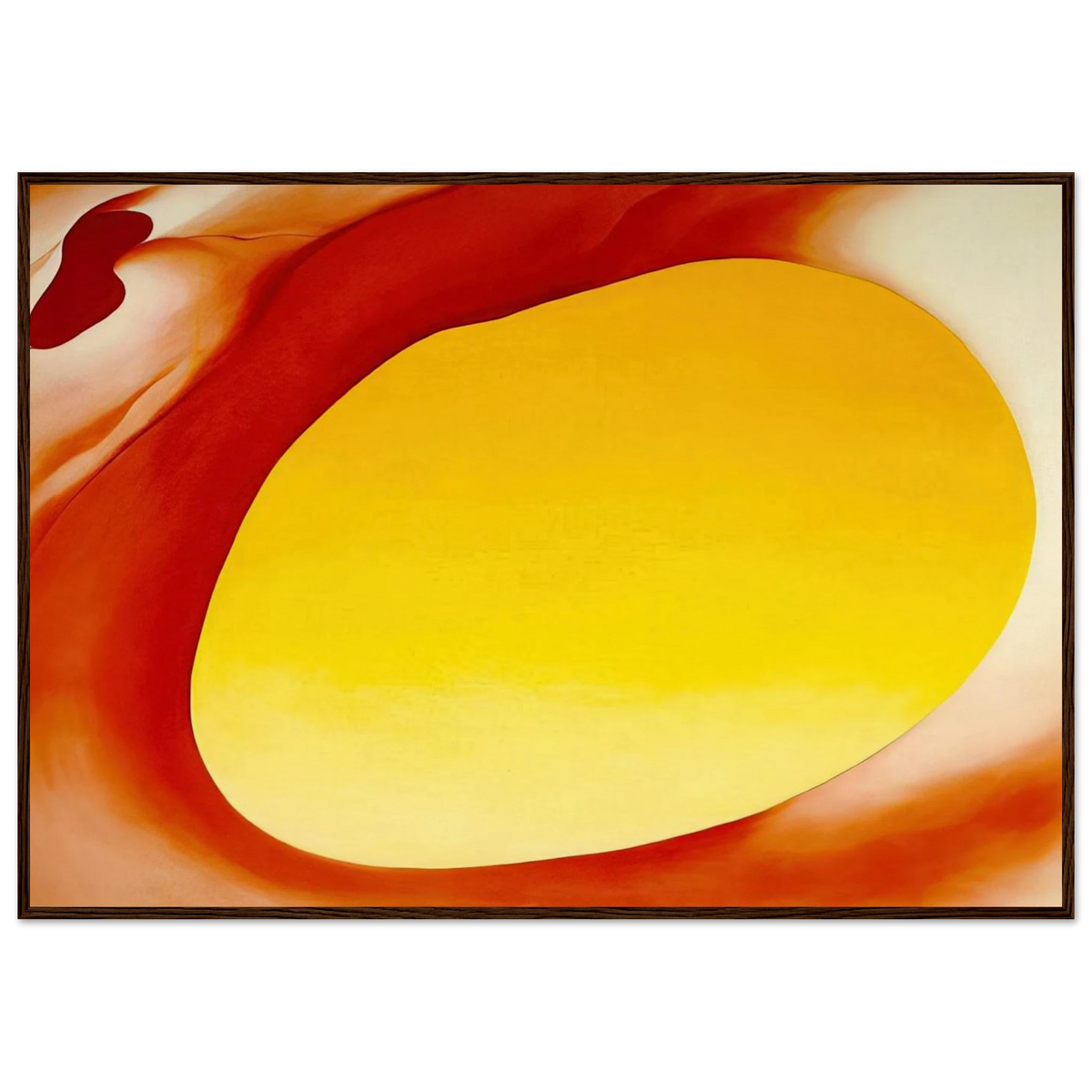 Pelvis Series - Red with Yellow Framed Poster | Georgia O'Keeffe Framed Prints Wall Art | Georgia O Keeffe Prints