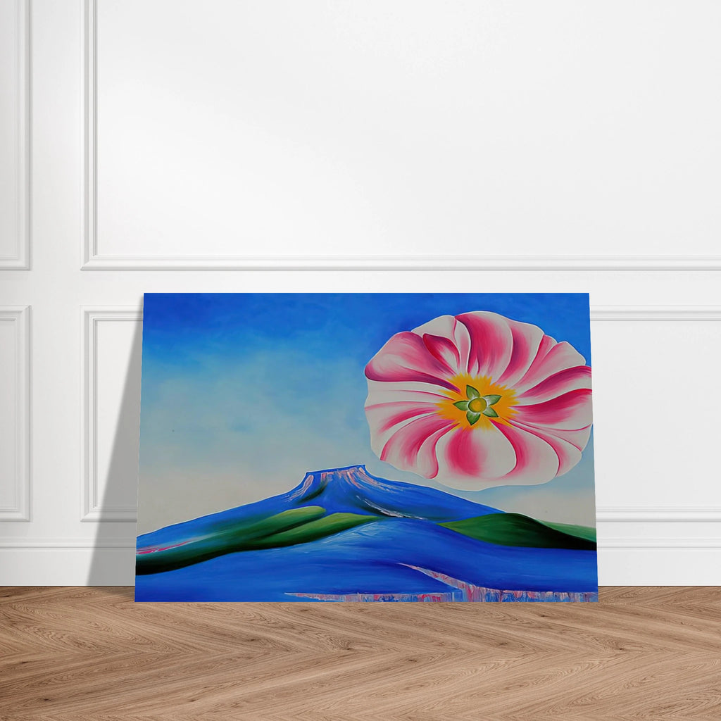 Hollyhock Pink with Pedernal Poster | Georgia O'Keeffe Poster | Georgia O Keeffe Prints