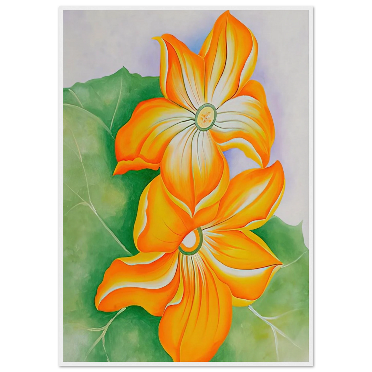 Squash Blossoms Framed Poster | Georgia O'Keeffe Framed Prints Wall Art | Georgia O Keeffe Prints