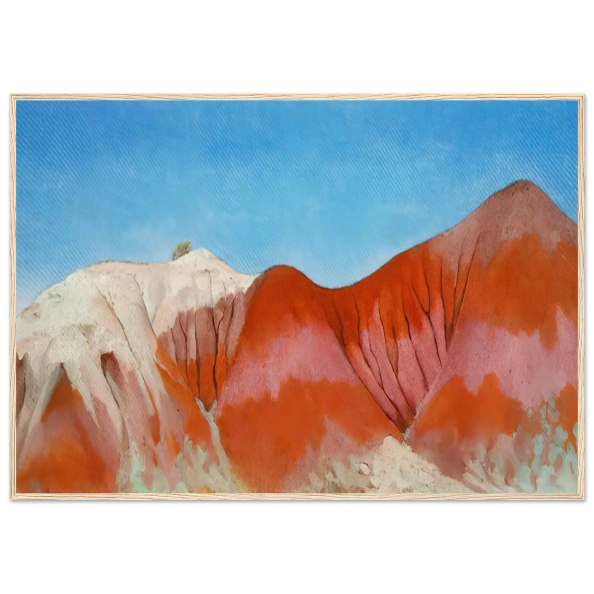 Series near abiquiu, New Mexico - Hills to the left Framed Poster | Georgia O'Keeffe Framed Prints Wall Art | Georgia O Keeffe Prints