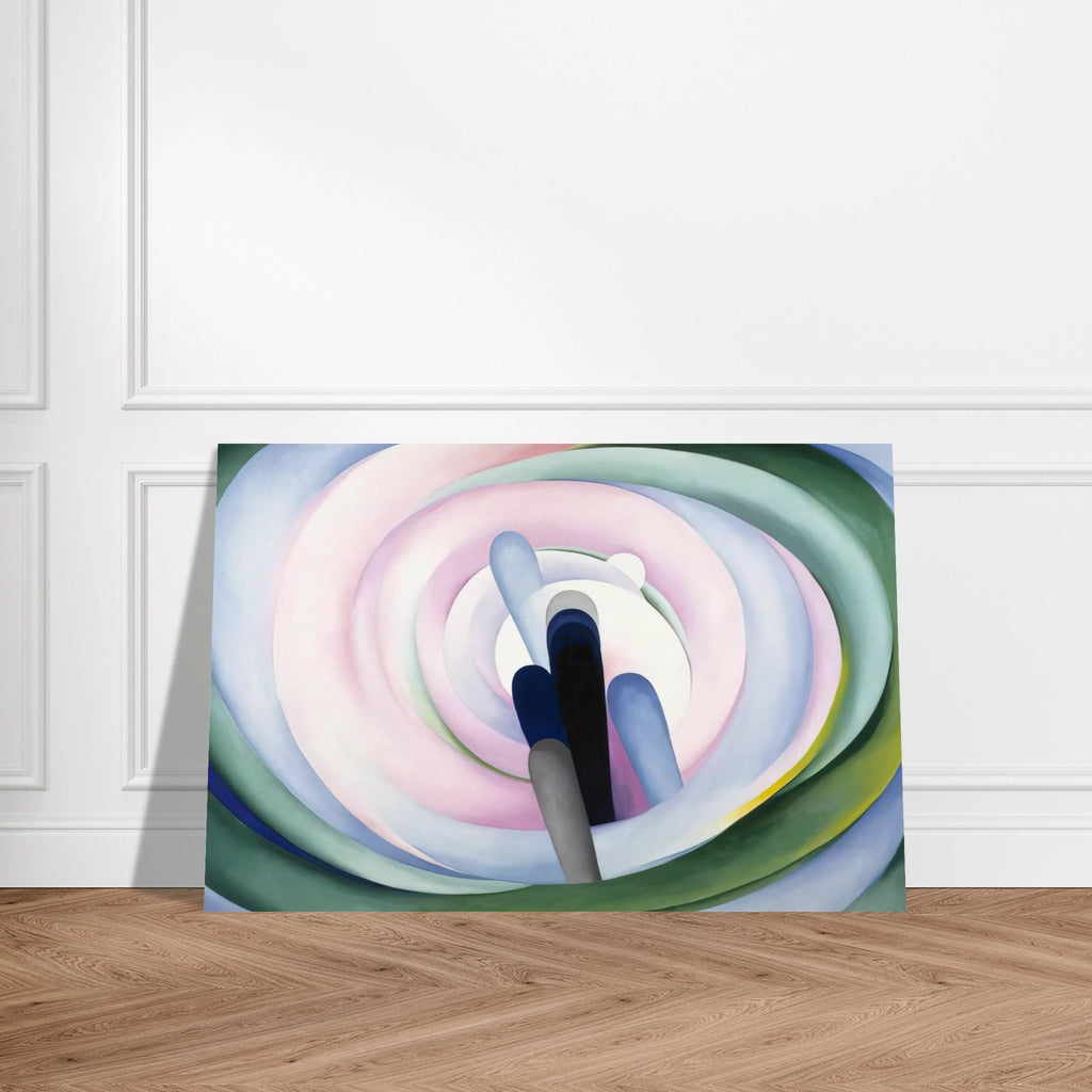 Grey Blue and Black, Pink Circle Poster | Georgia O'Keeffe Poster | Georgia O Keeffe Prints