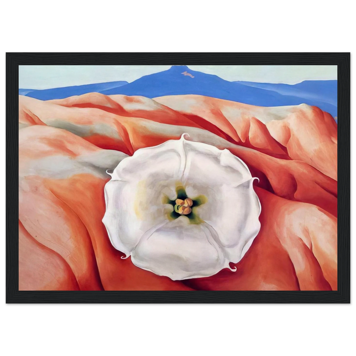 Red hills and white flower II Framed Poster | Georgia O'Keeffe Framed Prints Wall Art | Georgia O Keeffe Prints