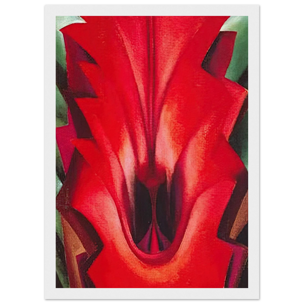 Inside Red Canna Framed Poster | Georgia O'Keeffe Framed Prints Wall Art | Georgia O Keeffe Prints