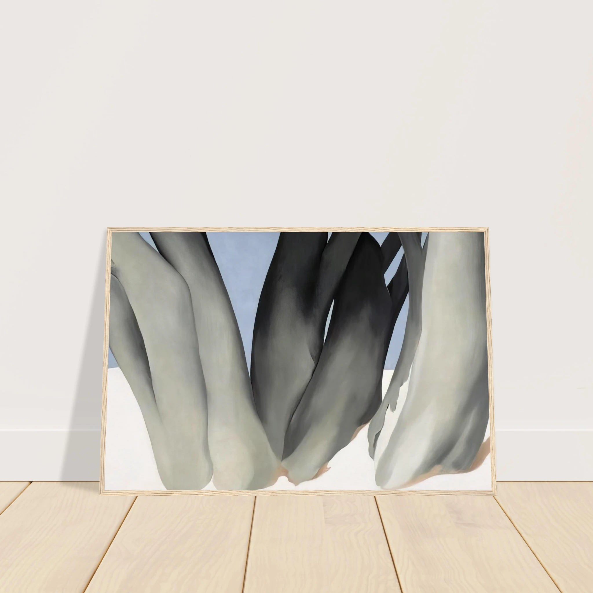 Bare Tree Trunks with Snow Framed Poster | Georgia O'Keeffe Framed Prints Wall Art | Georgia O Keeffe Prints