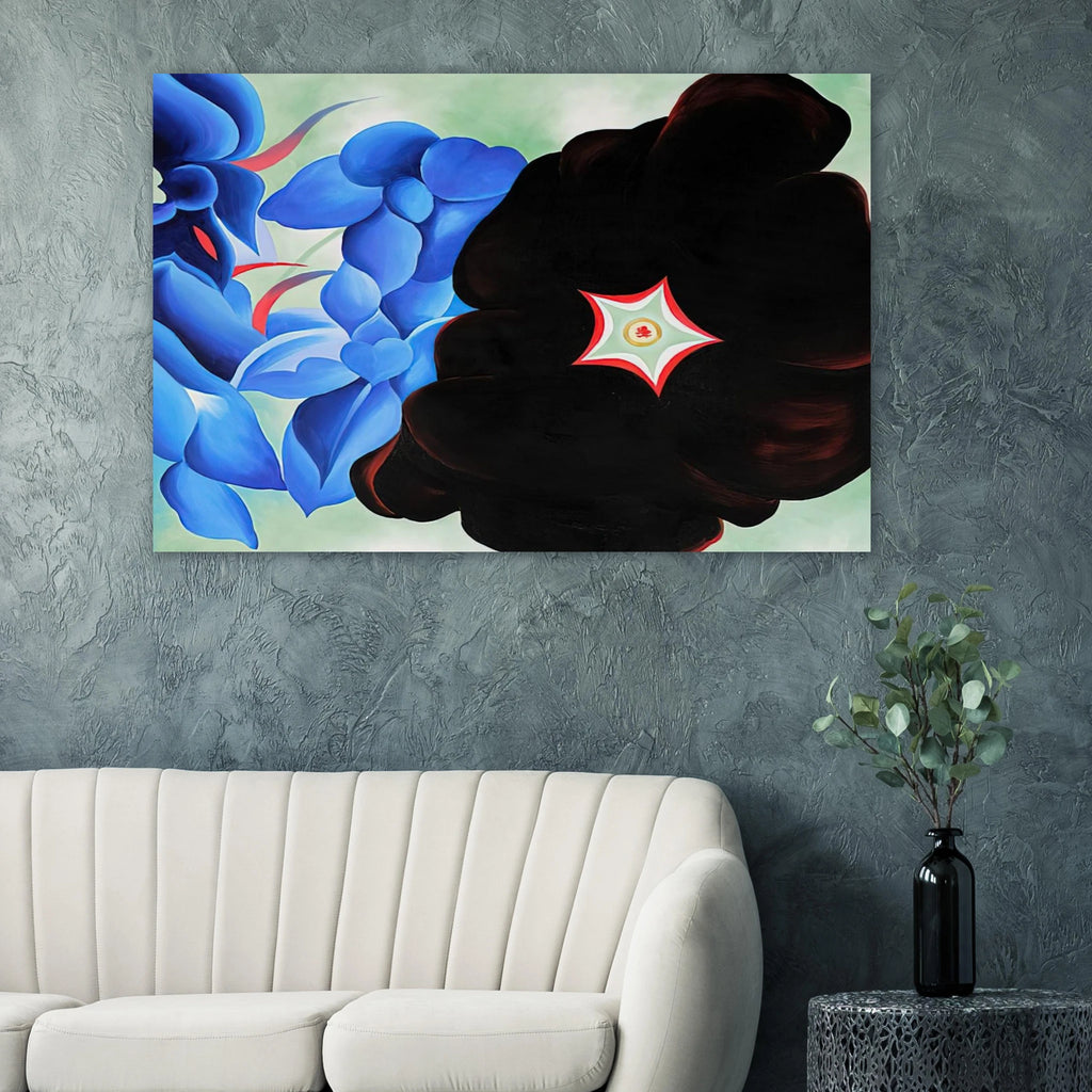 Black Hollyhock - Blue Larkspur Poster | Georgia O'Keeffe Poster | Georgia O Keeffe Prints