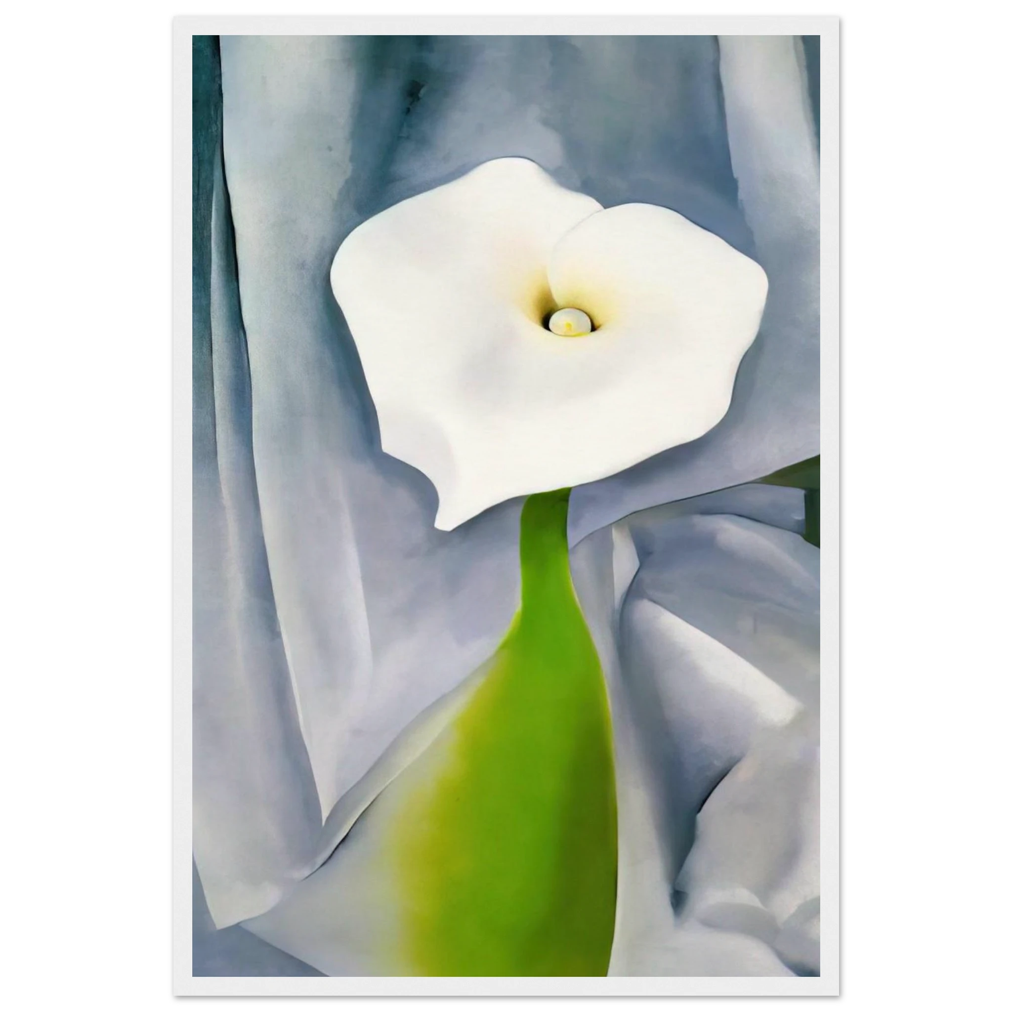 Calla Lily on Grey Framed Poster | Georgia O'Keeffe Framed Prints Wall Art | Georgia O Keeffe Prints
