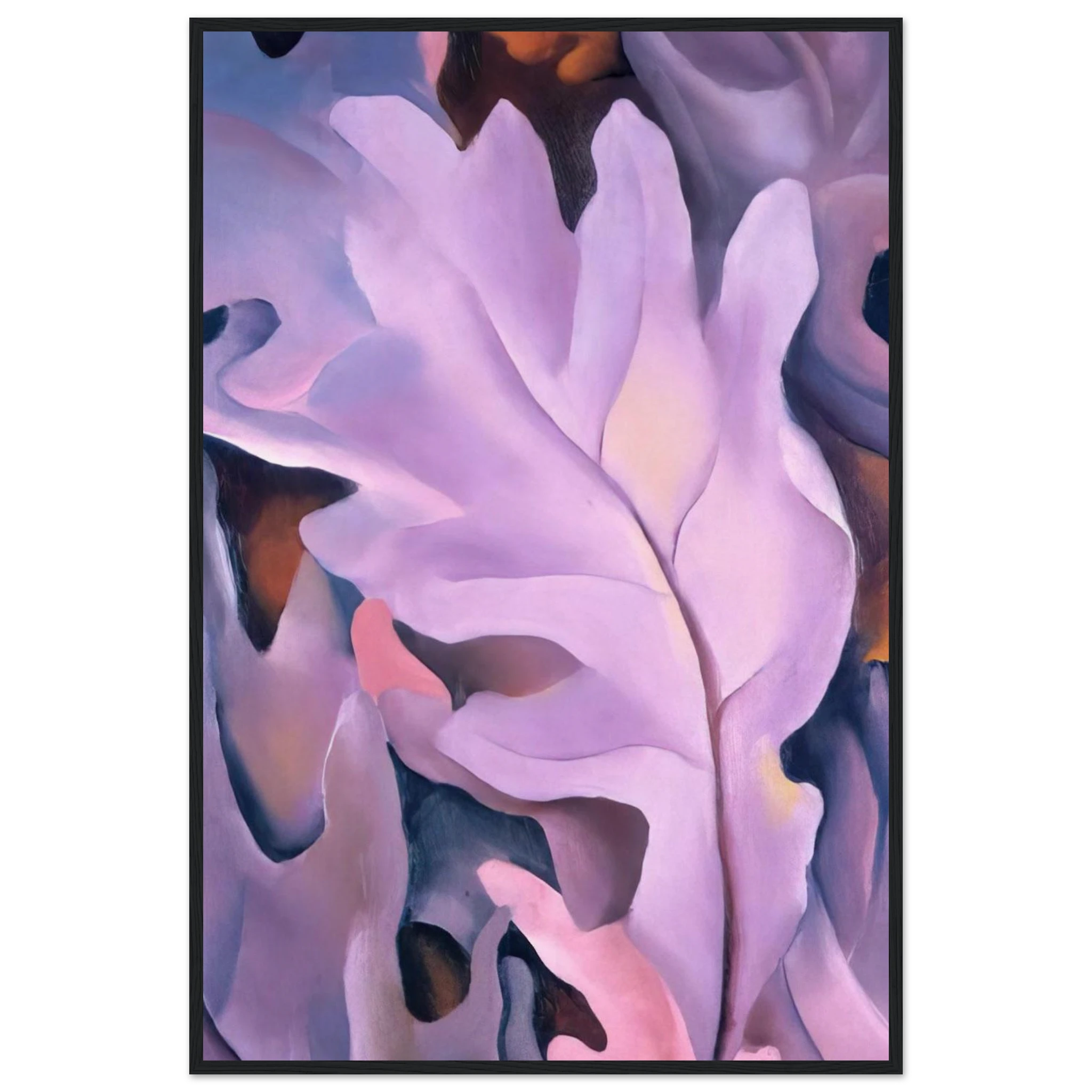 Purple Leaves Framed Poster | Georgia O'Keeffe Framed Prints Wall Art | Georgia O Keeffe Prints