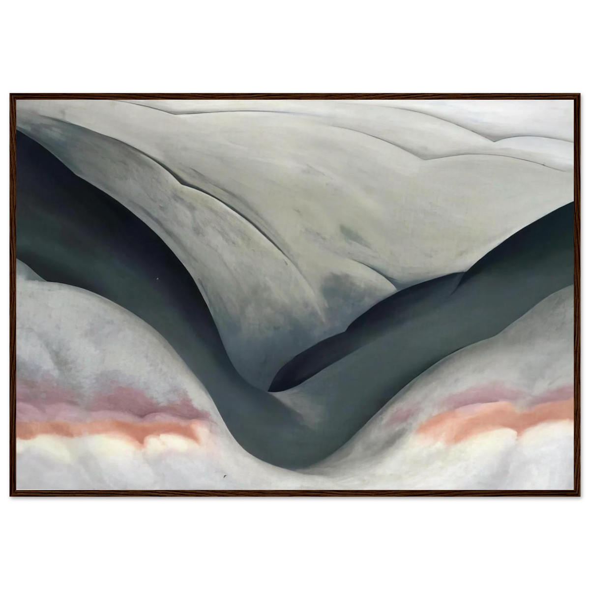 Black Place, Grey and Pink Framed Poster | Georgia O'Keeffe Framed Prints Wall Art | Georgia O Keeffe Prints