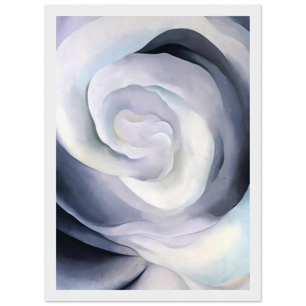Abstraction White Rose Framed Poster | Georgia O'Keeffe Framed Prints Wall Art | Georgia O Keeffe Prints