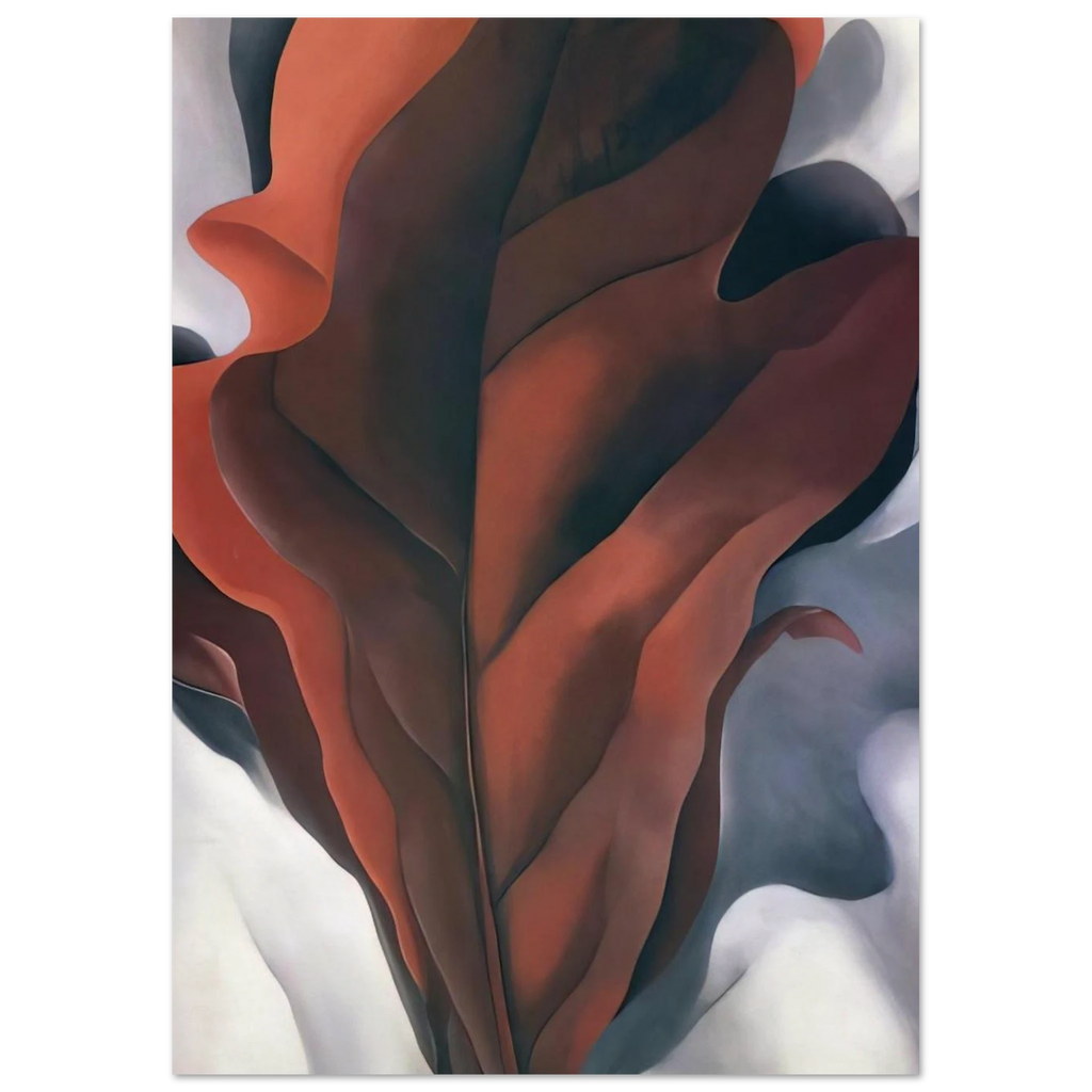 Large Dark Red Leaves on White Poster | Georgia O'Keeffe Poster | Georgia O Keeffe Prints