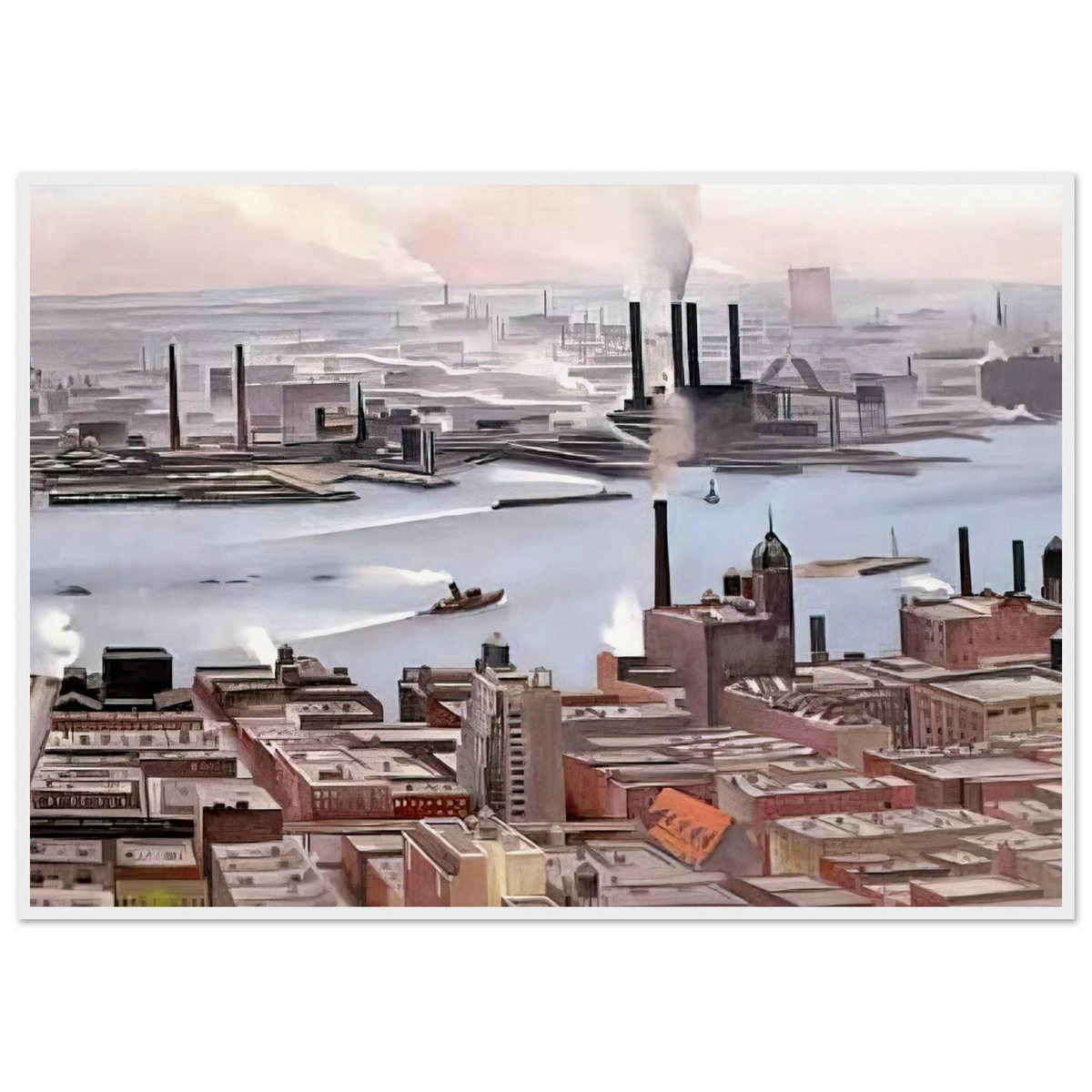 East River from the Thirtieth Story of the Shelton Hotel Framed Poster | Georgia O'Keeffe Framed Prints Wall Art | Georgia O Keeffe Prints
